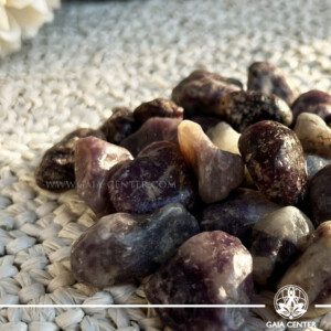 Lepidolite Tumblestones |20-30mm| Brazil at Gaia Center Crystal shop in Cyprus. Lepidolite is a powerful crystal known for its calming and balancing properties. Order and buy crystals online, Cyprus islandwide delivery: Limassol, Larnaca, Paphos, Nicosia. Europe and Worldwide shipping.