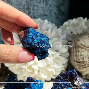 Crystal Purple Aura Quartz - Druzy Cluster at Gaia Center Crystal shop in Cyprus. Crystal and Gemstone Jewellery Selection at Gaia Center Crystal shop in Cyprus. Order crystals online, Cyprus islandwide delivery: Limassol, Larnaca, Paphos, Nicosia. Europe and Worldwide shipping.