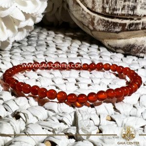 Crystal Bracelet Carnelian with Elastic string- made with 4mm gemstone beads. Crystal and Gemstone Jewellery Selection at Gaia Center Crystal Shop in Cyprus. Order crystals online, Cyprus islandwide delivery: Limassol, Larnaca, Paphos, Nicosia. Europe and Worldwide shipping.