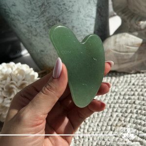 Gua Sha Massage Stone Green Aventurine crystals at Gaia Center Crystal shop in Cyprus. The Guasha Massage Stone is specifically crafted to harness these properties, aiding in the release of tension, improvement of circulation, and promotion of lymphatic drainage. This ancient tool is also known for its ability to stimulate the skin, reduce puffiness, and enhance the natural glow of your complexion. Order online, Cyprus islandwide delivery: Limassol, Larnaca, Paphos, Nicosia. Europe and Worldwide shipping.