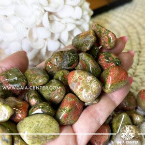 Unakite Crystal Deep Pink Polished Tumbled Stones from South Africa at GAIA CENTER Crystal shop in Cyprus. Crystal tumbled stones and rough minerals, drusy at Gaia Center crystal shop in Cyprus. Order crystals online top quality crystals, Cyprus islandwide delivery: Limassol, Larnaca, Paphos, Nicosia. Europe and Worldwide shipping.