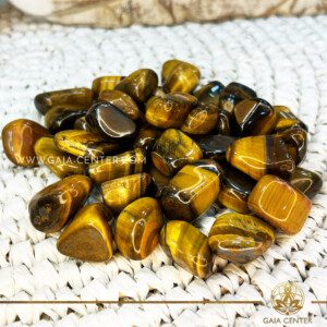 Crystal polished tumbled stones Tigers Eye Gold A quality at Gaia Center crystal shop in Cyprus. Crystal tumbled stones and rough minerals at Gaia Center crystal shop in Cyprus. Order online top quality crystals, Cyprus islandwide delivery: Limassol, Larnaca, Paphos, Nicosia. Europe and Worldwide shipping.