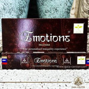 Natural Aroma Incense Sticks Emotions by Satya. 15g incense sticks in a pack. Order online at Gaia Center | Aroma Incense Shop in Cyprus. Cyprus islandwide delivery: Limassol, Nicosia, Larnaca, Paphos. Europe & Worldwide delivery.