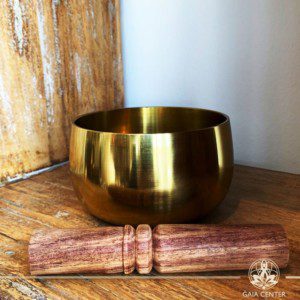 Singing Bowl Tibetan brass with a wooden stick at Gaia Center in Cyprus. Cyprus and International shipping.