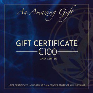 Gift Certificate 100 EUR value to purchase products and services by Gaia Center. Shop online or visit our store in Cyprus.