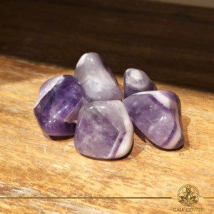Amethyst Banded tumbled gemstones. Gemstones and Crystals in Cyprus at Gaia-Center
