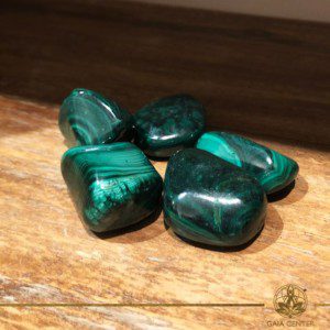 Malachite tumbled gemstones. Gemstones and Crystals in Cyprus at Gaia-Center