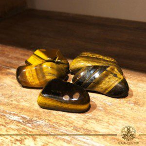 Tigers Eye Gold tumbled gemstones. Gemstones and Crystals in Cyprus at Gaia-Center