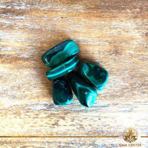 Malachite tumbled stones | Zaire. Crystals and Gemstones selection at Gaia Center | Cyprus.