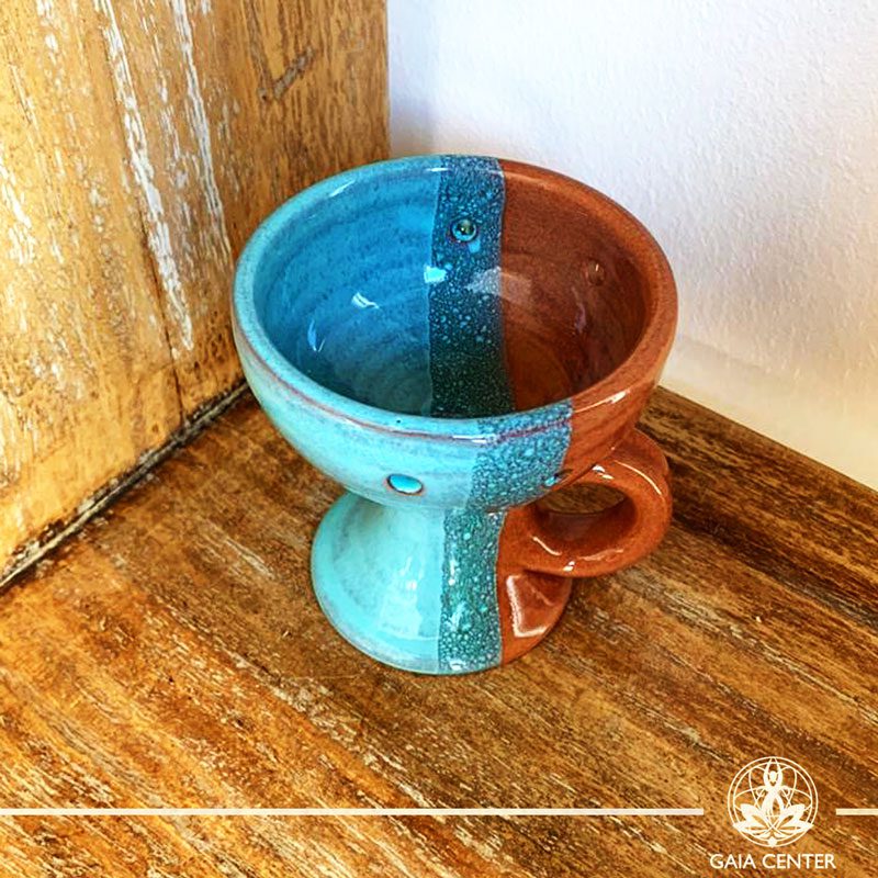 Ceramic smudge burner for charcoal and incense resin for space clearing and smudging at Gaia Center | Cyprus.