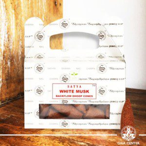 Backflow Dhoop Cones White Musk by Satya at Gaia Center | Cyprus. Pack contains 24 cones.