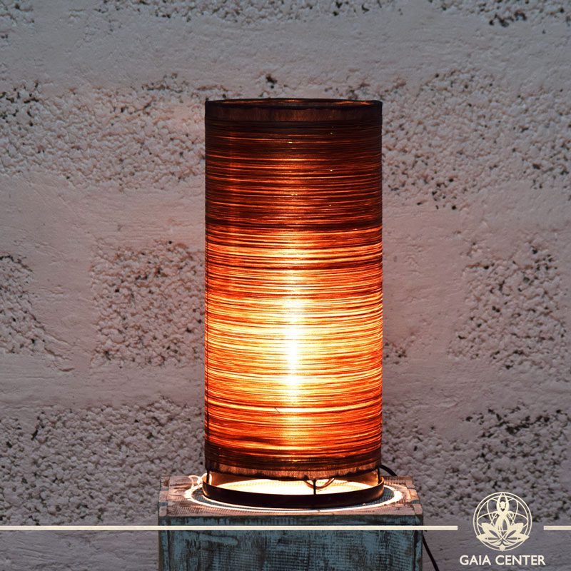 Lamps set textile brown color |medium size| from Bali at Gaia Center | Cyprus.