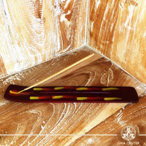Incense Holder or Ash Catcher for incense sticks. Made from wood with artistic design. Incense burners selection at Gaia Center | Cyprus.