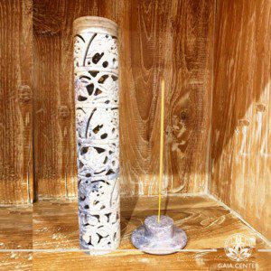 Incense Holder or Ash Catcher for incense sticks. Made from Soap Stone with an artistic carved design. Incense burners selection at Gaia Center | Cyprus.