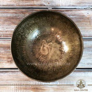 Sining Bowl metal with engraved design of om symbol and mantra for Sound Healing Therapy at GAIA CENTER | CYPRUS. Original from Nepal. Cyprus delivery to: Limassol, Paphos, Nicosia, Larnaca, Paralimni, Strovolos. Including provinces and small suburbs. Europe and International Worldwide shipping. Wholesale and Retail. Shop online for Singing Bowls: https://gaia-center.com