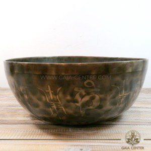 Tibetan Sining Bowl metal with engraved design auspicious buddhist symbols and prayers /mantras for Sound Healing Therapy at GAIA CENTER | CYPRUS. Original from Nepal. Cyprus delivery to: Limassol, Paphos, Nicosia, Larnaca, Paralimni, Strovolos. Including provinces and small suburbs. Europe and International Worldwide shipping. Wholesale and Retail. Shop online for Singing Bowls: https://gaia-center.com