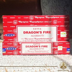 Incense Sticks pack 15g Dragon's Fire by Satya brand at Gaia Center | Crystals and Incense Esoteric Shop Cyprus. Selection of natural Incense sticks and Incense holders. Cyprus delivery to: Limassol, Paphos, Nicosia, Larnaca, Paralimni, Strovolos. Including provinces and small suburbs. Europe and International Worldwide shipping.