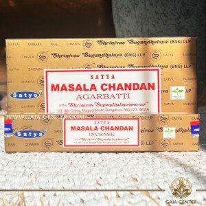 Incense Sticks pack 15g Masala Chandan by Satya brand at Gaia Center | Crystals and Incense Esoteric Shop Cyprus. Selection of natural Incense sticks and Incense holders. Cyprus delivery to: Limassol, Paphos, Nicosia, Larnaca, Paralimni, Strovolos. Including provinces and small suburbs. Europe and International Worldwide shipping.