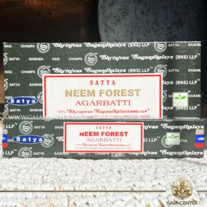 Incense Sticks pack 15g Neem Forest by Satya brand at Gaia Center | Crystals and Incense Esoteric Shop Cyprus. Selection of natural Incense sticks and Incense holders. Cyprus delivery to: Limassol, Paphos, Nicosia, Larnaca, Paralimni, Strovolos. Including provinces and small suburbs. Europe and International Worldwide shipping.
