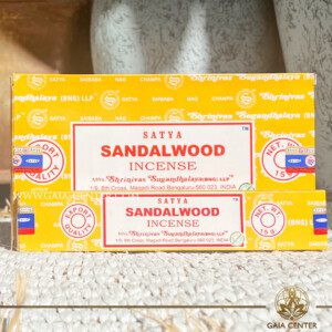 Incense Sticks pack 15g Sandalwood by Satya brand at Gaia Center | Crystals and Incense Esoteric Shop Cyprus. Selection of natural Incense sticks and Incense holders. Cyprus delivery to: Limassol, Paphos, Nicosia, Larnaca, Paralimni, Strovolos. Including provinces and small suburbs. Europe and International Worldwide shipping.