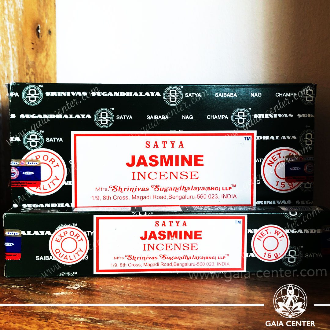 Incense Sticks pack 15g Jasmine by Satya at Gaia Center | Cyprus. Selection of natural Incense sticks and Incense holders. Cyprus delivery to: Limassol, Paphos, Nicosia, Larnaca, Paralimni, Strovolos. Including provinces and small suburbs. Europe and International Worldwide shipping.