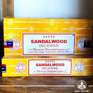 Incense Sticks pack 15g Sandalwood by Satya at Gaia Center | Cyprus. Selection of natural Incense sticks and Incense holders. Cyprus delivery to: Limassol, Paphos, Nicosia, Larnaca, Paralimni, Strovolos. Including provinces and small suburbs. Europe and International Worldwide shipping.