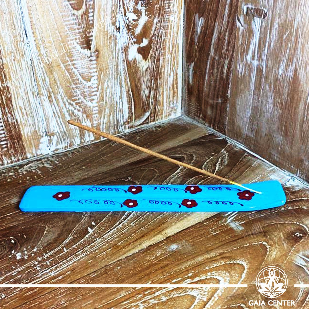 Incense Holder or Ash Catcher for incense sticks. Made from wood with artistic design. Incense burners selection at Gaia Center | Cyprus.