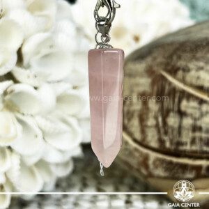 Crystal Point Pendant Rose Quartz at GAIA CENTER Crystal Shop CYPRUS. Crystal jewellery and crystal pendants at Gaia Center crystal shop in Cyprus. Order online top quality crystals, Cyprus islandwide delivery: Limassol, Larnaca, Paphos, Nicosia. Europe and Worldwide shipping.