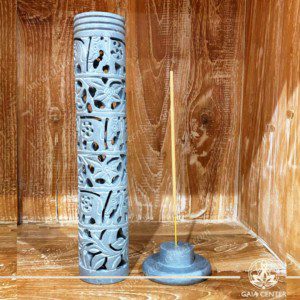 Incense Holder or Ash Catcher for incense sticks. Made from Soap Stone with an artistic carved design. Incense burners selection at Gaia Center | Cyprus.