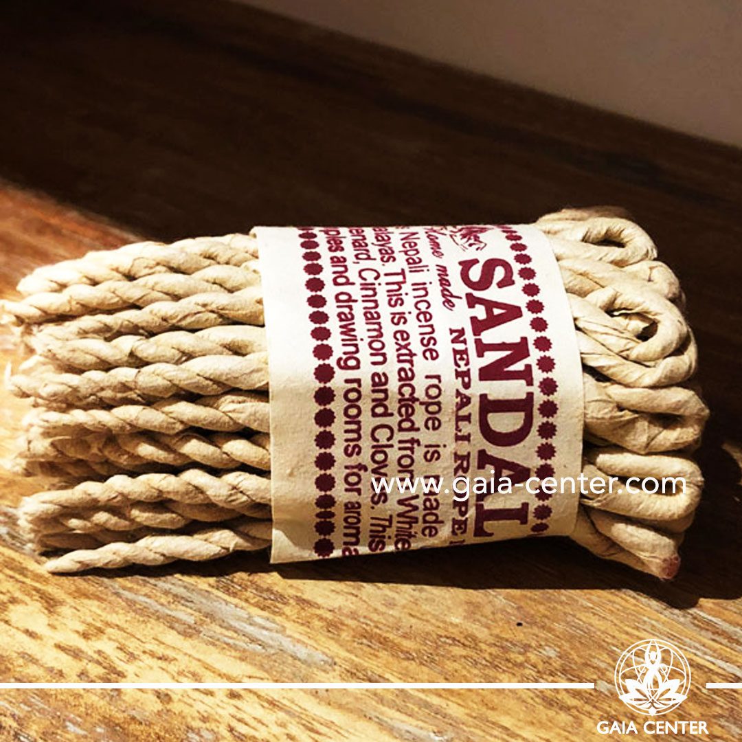 Sandalwood Nepali rope incense in Cyprus at Gaia-Center. Selection of natural incense. We deliver worldwide. Wholesale and retail.