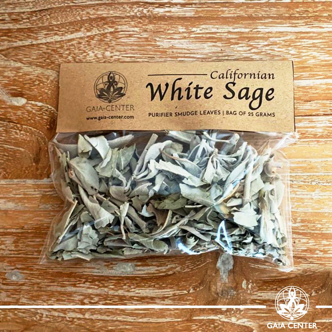 Californian White Sage Smudge Leaves Bag 25g for space and energy clearing. Selection at Gaia Center | Cyprus.