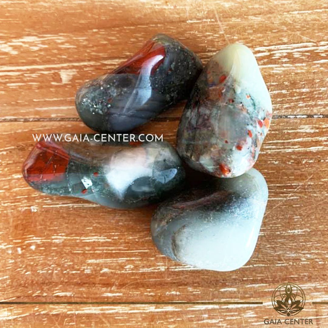 Bloodstone / Seftonite 40-50mm Extra Large Tumblestones. Crystals and semiprecious gemstone selection at GAIA CENTER | Cyprus.