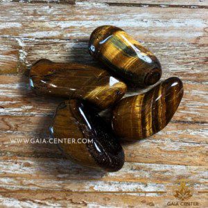 Tiger Eye Gold Tumblestones 40-50mm Extra Large shape. Crystals and semiprecious gemstone selection at GAIA CENTER | Cyprus.