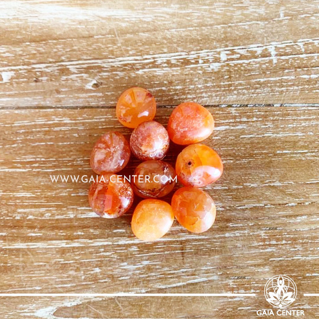 Carnelian Tumblestones Bag of 10 approx 20mm to 30mm each At least 100g per bag
