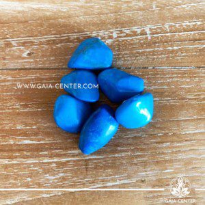 Howlite Blue Tumblestones 20-30mm Medium shape. Crystals and semiprecious gemstone selection at GAIA CENTER | Cyprus.