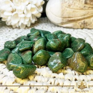 Green Quartz polished tumbled stones from South Africa at Gaia Center crystal shop in Cyprus. Crystal tumbled stones and rough minerals, drusy at Gaia Center crystal shop in Cyprus. Order crystals online top quality crystals, Cyprus islandwide delivery: Limassol, Larnaca, Paphos, Nicosia. Europe and Worldwide shipping.