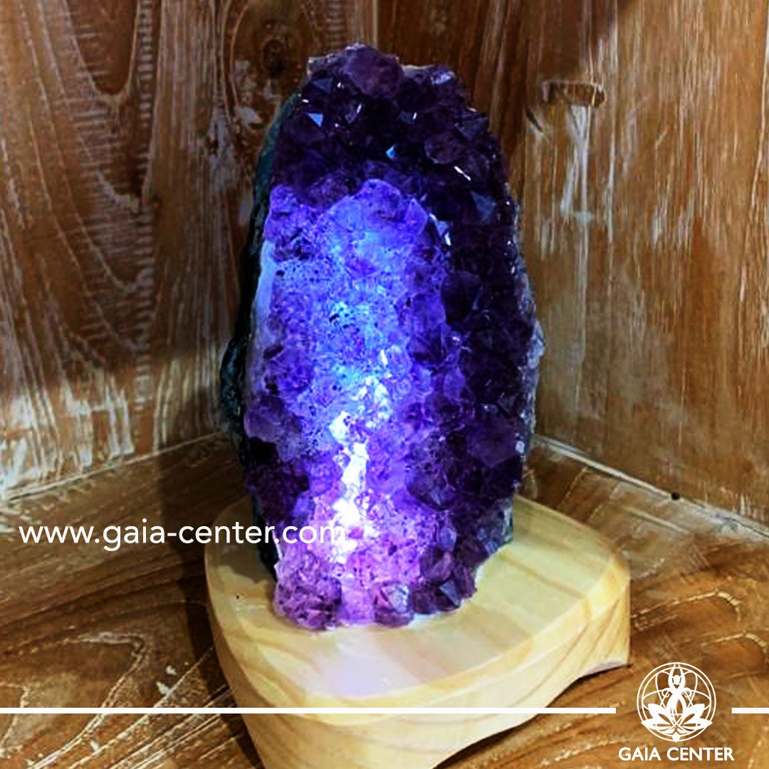 Crystal |Quartz Amethyst Lamp -medium size. Crystal and Gemstone selection at Gaia Center | Cyprus.