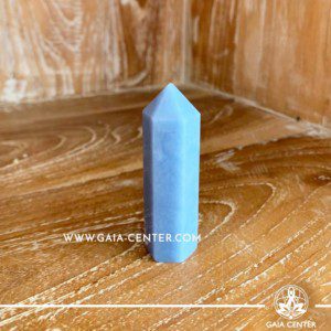 Crystal Point Polished Blue Angelite 7 cm | Mexico. Crystal and Gemstone selection at Gaia Center | Cyprus.