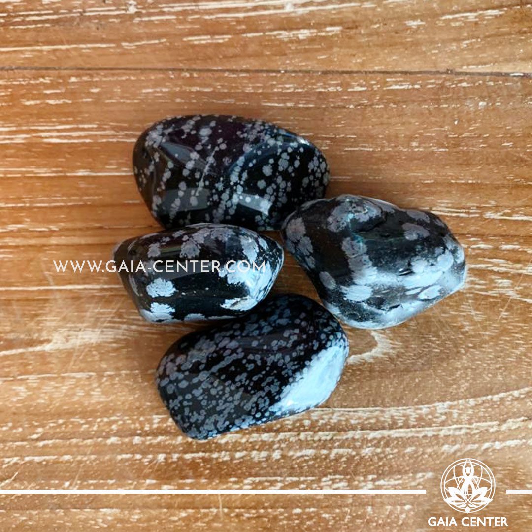 Snowflake Obsidian Tumblestones 40-50mm Extra Large shape. Crystals and semiprecious gemstone selection at GAIA CENTER | Cyprus.