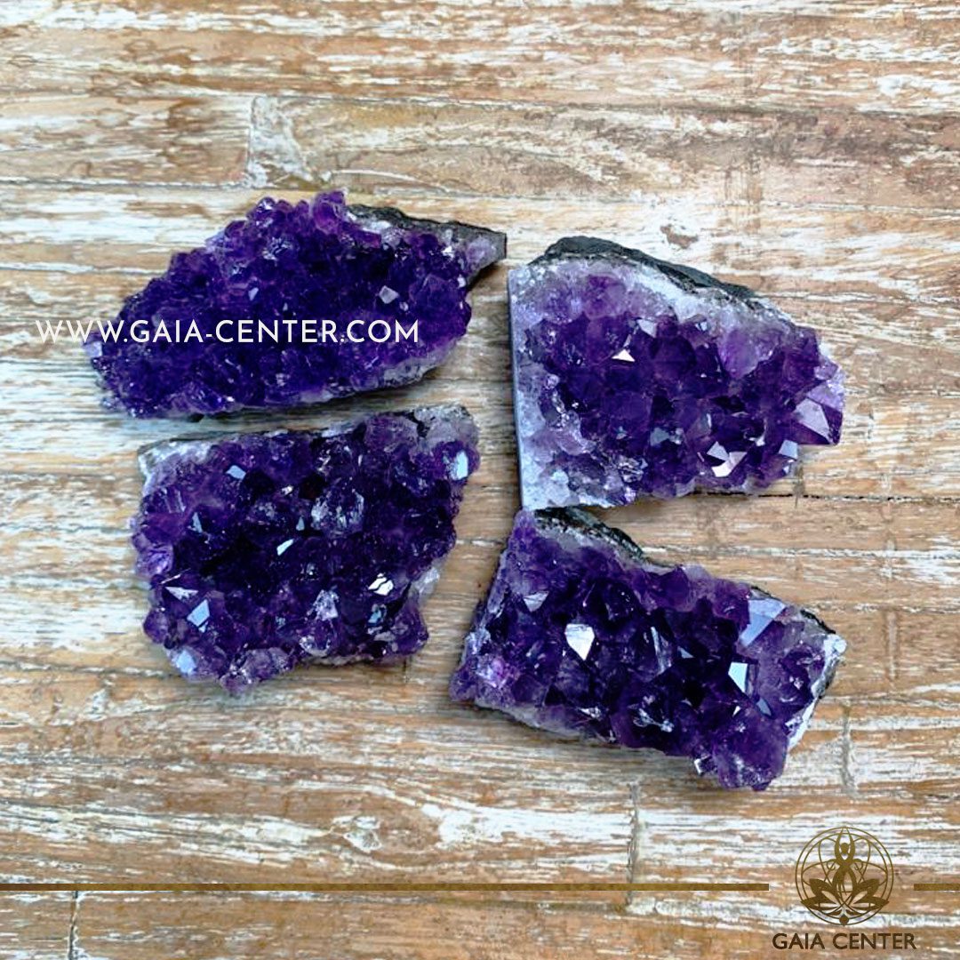 Crystal Amethyst Druze Clusters rough crystals Top Quality from Uruguay. Crystals and semiprecious gemstones and minerals selection at GAIA CENTER | Cyprus.
