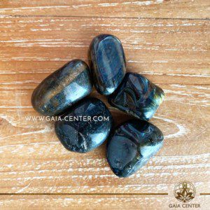 Tigers Eye Blue Tumbled Stones 30-40mm shape. Crystals and semiprecious gemstone selection at GAIA CENTER | Cyprus.