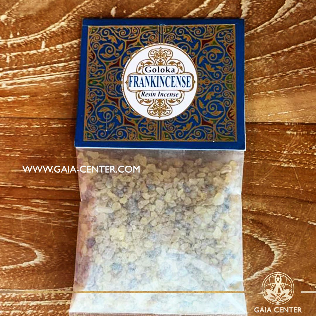 Incense Resin Copal by Goloka for smudging and space clearing ceremonies. 1 pack contains 30g. of resin. Aroma Incense Resins selection at Gaia Center in Cyprus.