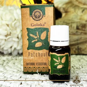 Natural Essential Oil Blend Patchouli 10ml. Goloka brand. For Aroma diffusers and oil burners. Gaia Center Crystals & Aroma Shop in Cyprus. Order essentail aroma oils online: Cyprus islandwide delivery: Limassol, Nicosia, Paphos, Larnaca. Europe and worldwide shipping.