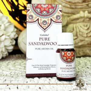 Pure Aroma Oil Blend Sandalwood 10ml. Goloka brand. For Aroma diffusers and oil burners. Gaia Center Crystals & Aroma Shop in Cyprus. Order essentail aroma oils online: Cyprus islandwide delivery: Limassol, Nicosia, Paphos, Larnaca. Europe and worldwide shipping.