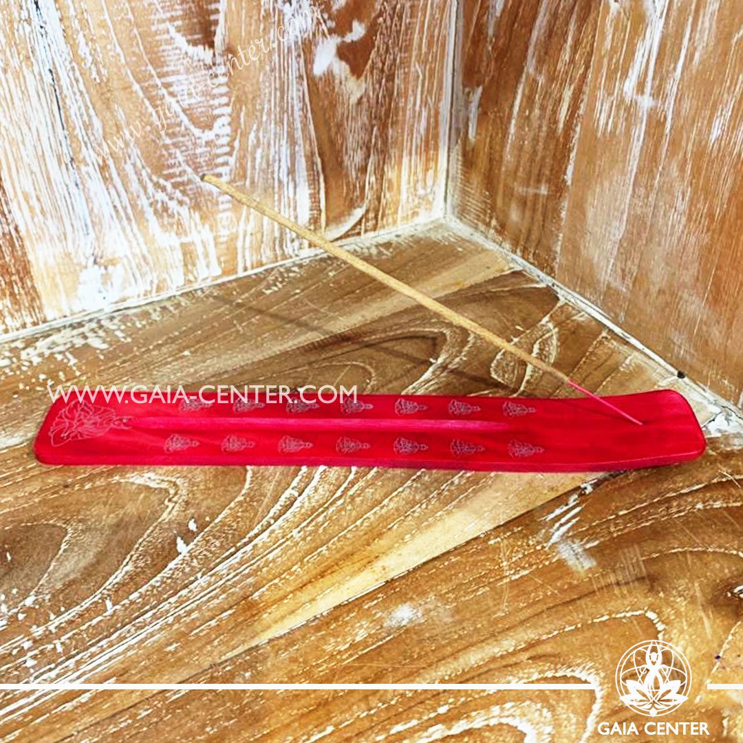 Incense Holder or Ash Catcher for incense sticks. Made from wood with artistic colored design. Incense burners selection at Gaia Center | Cyprus.