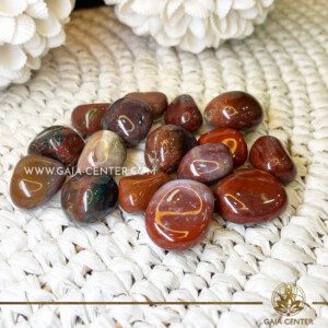 Red Fancy Jasper Polished Tumbled stones crystals at GAIA CENTER | Crystal Shop in Cyprus. Fancy Jasper actively grounds and stabilizes your energies, fostering a sense of balance and connection with the Earth. Selection of top quality crystals available at our crystal shop in Cyprus. Cyprus islandwide delivery: Limassol, Paphos, Larnaca, Nicosia