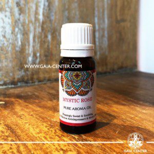 Essential and Pure Aroma oils Selection. Mystic Rose Pure Aroma Oil for Aroma diffusers and oil burners. Contents 10ml. Gaia-Center Shop in Cyprus. Cyprus and International shipping.