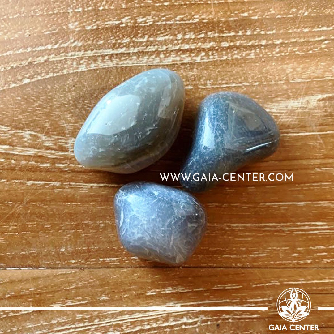 Grey Agate Eye A quality 30-40mm Tumbled stones from Brazil. Crystals and Gemstone selection at GAIA CENTER | Cyprus.