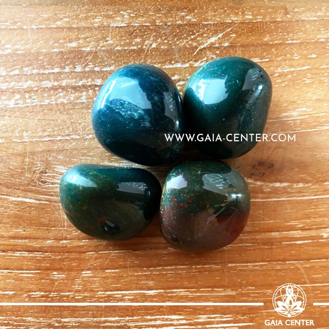 Bloodstone Tumbled Stones, size 30-40mm. Crystals and Gemstone selection at GAIA CENTER | Cyprus.
