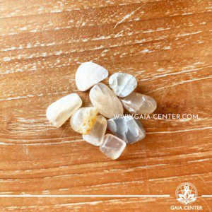 Moonstone tumbled stones, size 10mm. Crystals and Gemstone selection at GAIA CENTER | Cyprus.